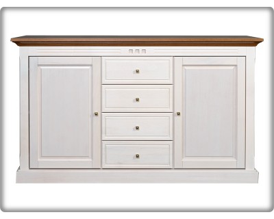 Castello 2A4F széles komód fehér/dió