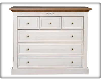 Castello 6F komód fehér/dió