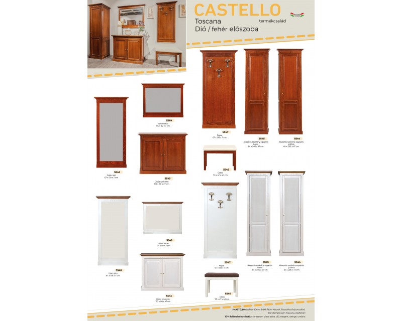 Castello 1A akasztós szekrény jobbos toscana