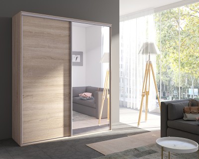 Grandioso tolóajtós szekrény 204 sonoma/tükör