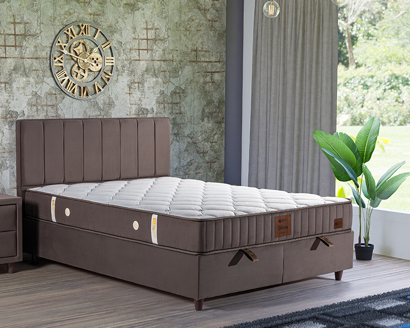 Olivia boxspring ágy 160x200 barna