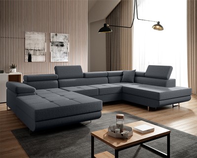 Mauro "U" sarokgarnitúra balos antracit