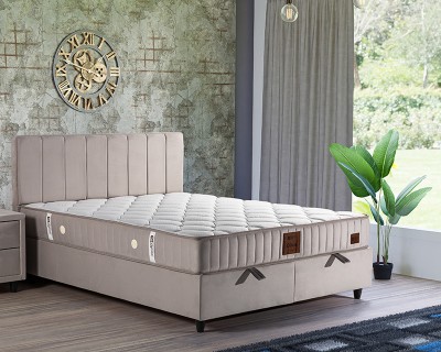 Olivia boxspring ágy 140x200 bézs