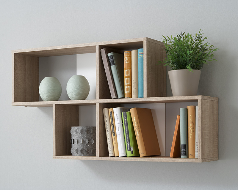 Nora fali polc sonoma/fehér