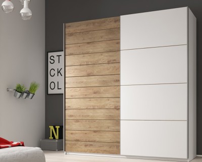 Alex tolóajtós szekrény 200 cm beauford tölgy/fehér